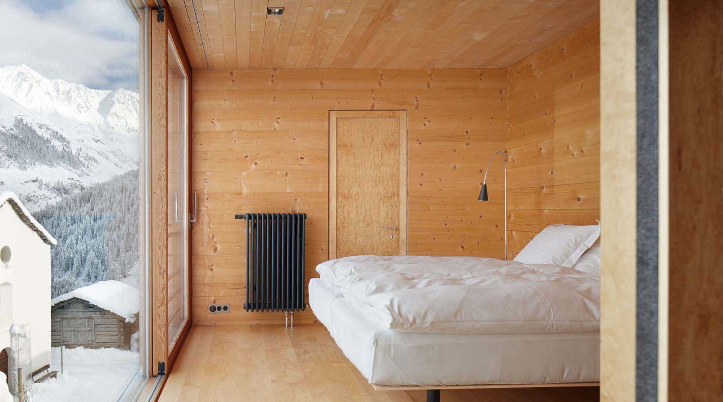 Timber Houses in Leis, Switzerland