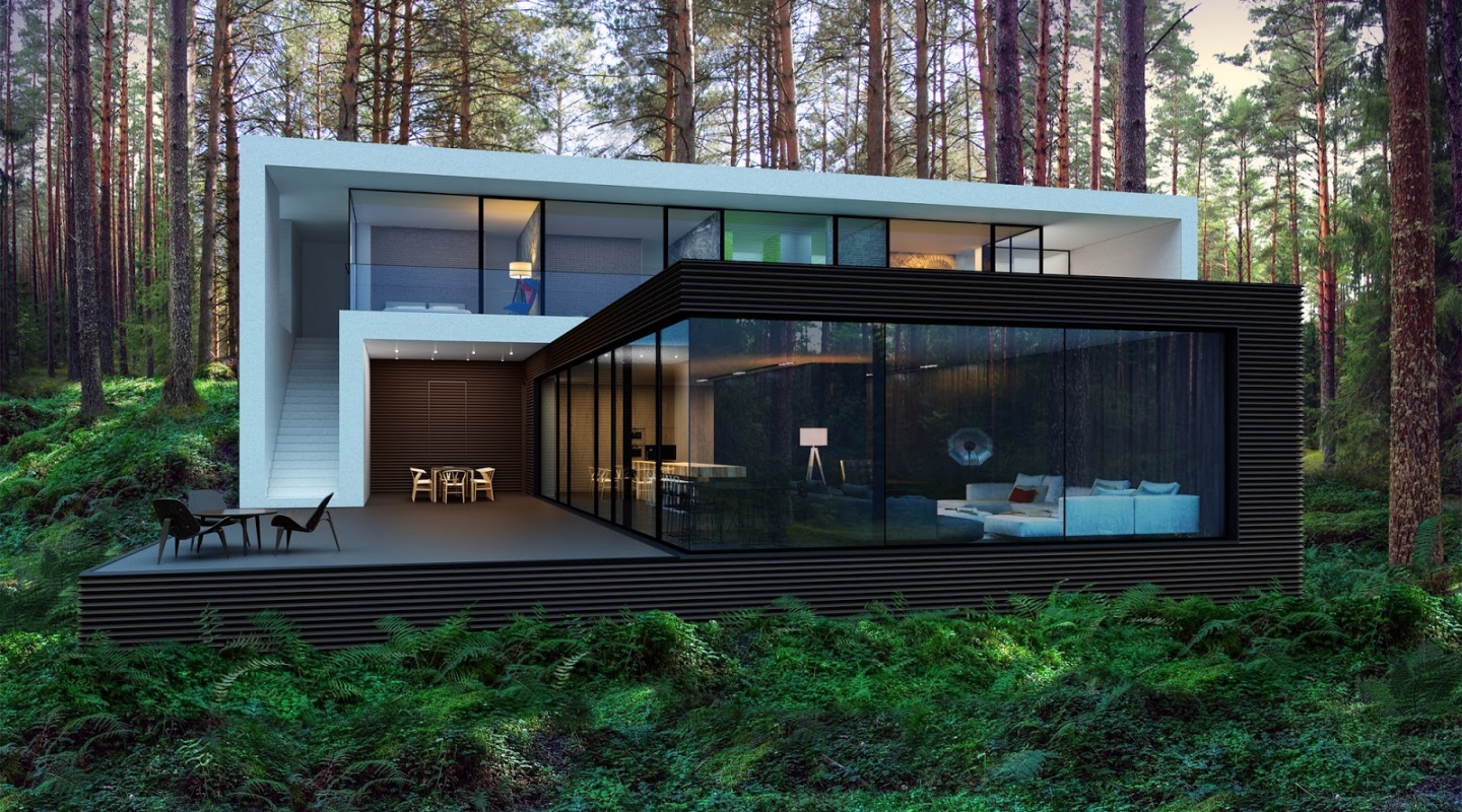 3 house in the woods by alexander zhidkov